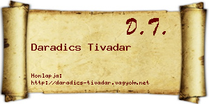 Daradics Tivadar névjegykártya
